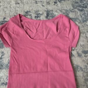 Pink Ribbed Women's Top